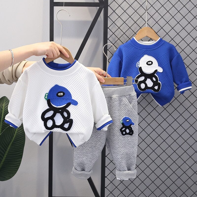 Conjunto Infantil Masculino Inverno Ursinho Boné