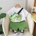 Conjunto Infantil Masculino Dinossauro Bolsinha