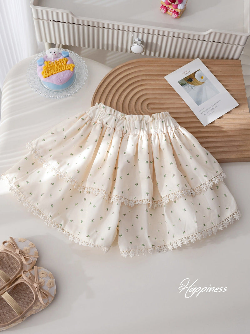 Conjunto Infantil Feminino Laço e Florzinhas