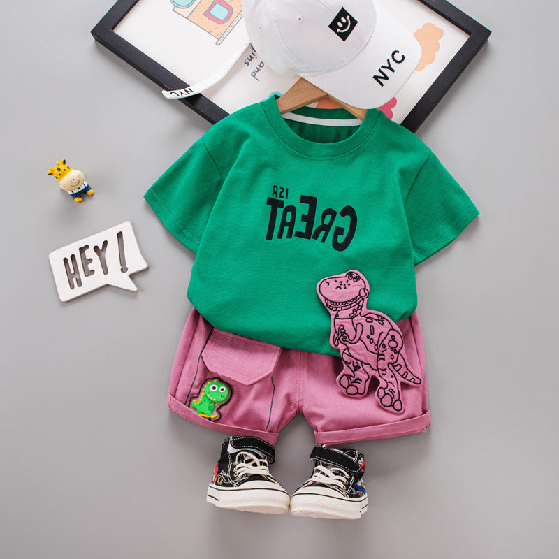 Conjunto Infantil Masculino Verão Dinossauro