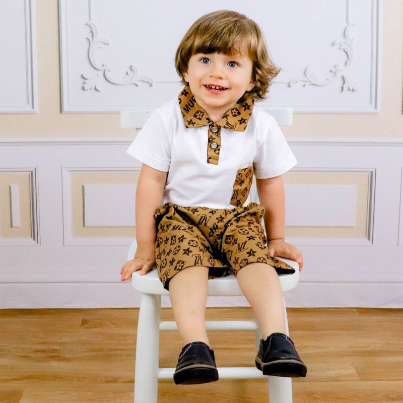 Conjunto Infantil Masculino LV Gola Polo